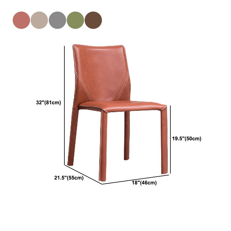 Contemporary Home Side Chair Faux Leather Solid Back Dining Chair Clearhalo 'Dining Chairs' 'Dining Tables & Seating' 'dining_chair' 'furn' 'furn_dining_chair' 'Furniture' 'Kitchen & Dining Furniture' 1200x1200_61eae887-43c4-4970-9486-2d45b1685c7d