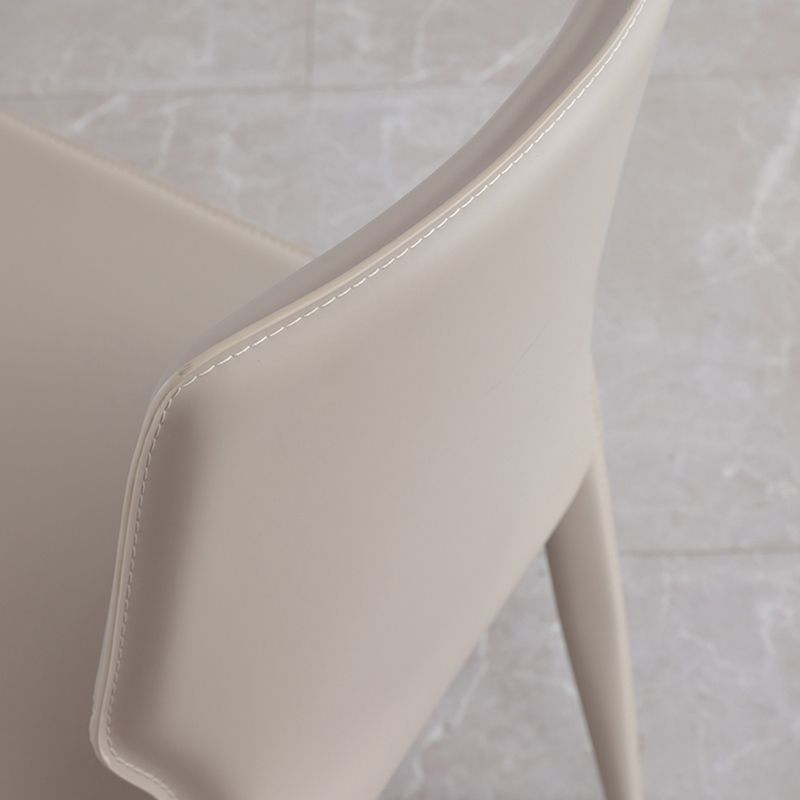 Upholstered Dining Chair with Leather Legs Matte Finish Solid Back Side Chair Clearhalo 'Dining Chairs' 'Dining Tables & Seating' 'dining_chair' 'furn' 'furn_dining_chair' 'Furniture' 'Kitchen & Dining Furniture' 1200x1200_61eb01c9-6112-475e-b136-d2ec8693d390