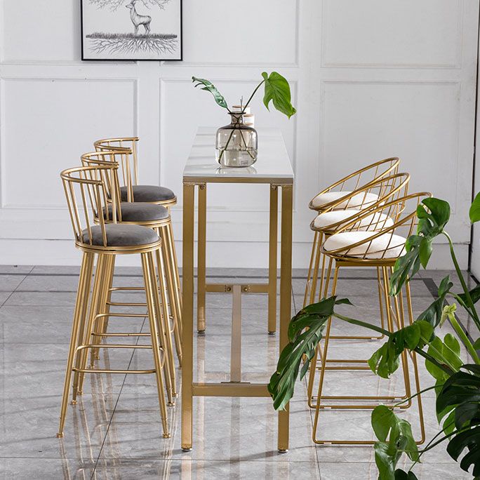 Glam Rectangle Bar Table Set 1/4/7 Pieces Faux Marble Fixed Counter Table Set Clearhalo 'Bar Furniture' 'furn' 'furn_home_bar_bar_sets' 'Furniture' 'Home Bars & Bar Sets' 'home_bar_bar_sets' 'Kitchen & Dining Furniture' 1200x1200_61eb9534-43d2-4d88-a31b-3471ddbaa5a1