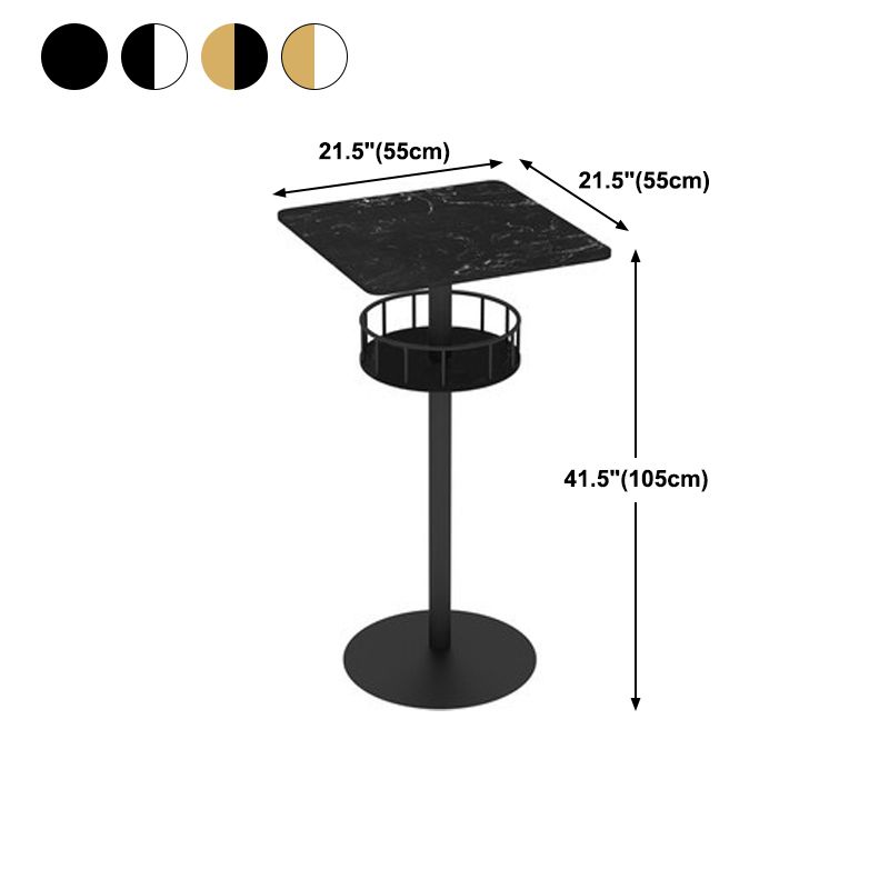 Glam Style Iron Marble Bar Table Indoor Pedestal Bistro Table - 21.6"W x 41.3"H Clearhalo 'Bar Furniture' 'Bar Tables' 'bar_tables' 'furn' 'furn_bar_tables' 'Furniture' 'furniture_bar_tables' 'Kitchen & Dining Furniture' 'kitchen&dining_furn' 'kitchen' 1200x1200_61ed0426-3b33-4532-bbfb-dc9101bd059d