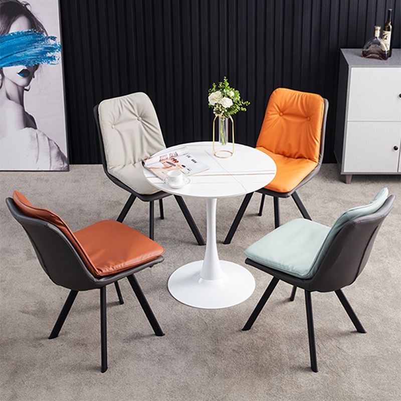 Silla de comedor para comedor tapizado industrial Parsons laterales de comedor