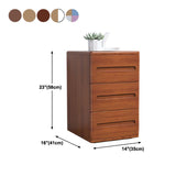3-Drawer Solid Wood Nightstand Rubber Wood Modern Bedside Cabinet