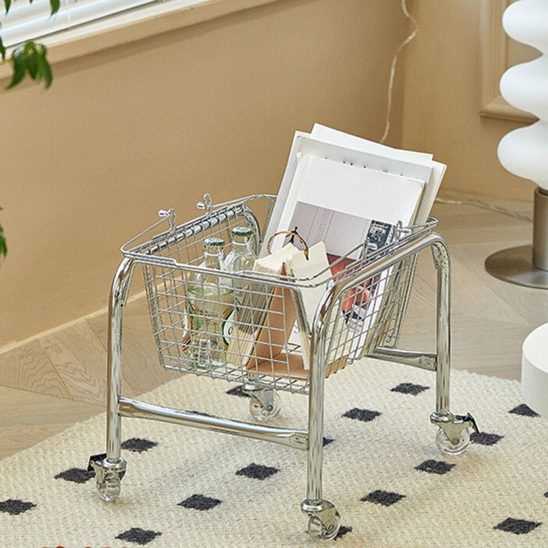 Mesa de extremo lateral móvil en metal con ruedas 4 patas mesa de base base