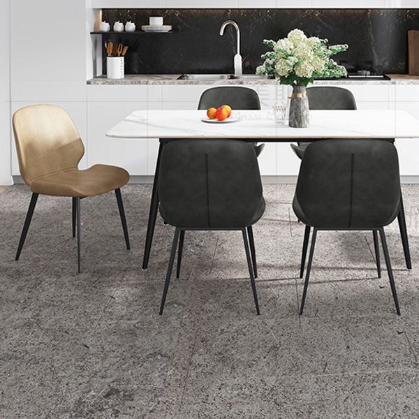 Modern Leather Armless Dining Chairs Wingback Side Chair with Metal Legs (Set of 2) Clearhalo ' kitchen&dining_furn' 'Dining Chairs' 'Dining Tables & Seating' 'dining_chair' 'furn' 'furn_dining_chair' 'Furniture' 'furniture_dining_chair' 'Kitchen & Dining Furniture' 'kitchen' 1200x1200_61f2e5fc-388c-4bf7-ab82-d1253bee1ab2