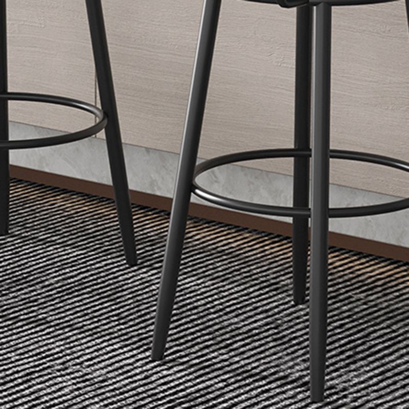Black Metal Nordic Barstool Low Back Indoor Tall Stool with Upholstered Seat Clearhalo 'Bar Furniture' 'Bar Stools' 'bar_stools' 'furn' 'furn_bar_stools' 'furniture_bar_stools' 'Kitchen & Dining Furniture' 'kitchen&dining_furn' 'kitchen' 'kitchen_furn' Furniture' 1200x1200_61f366d3-1e9d-4c52-a015-40f7ae7f1c98