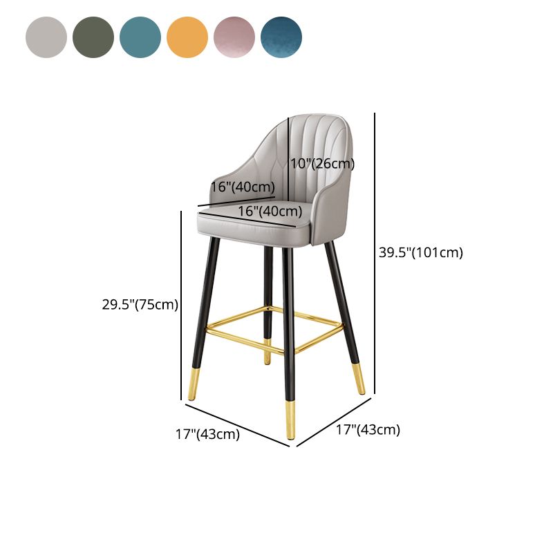 Scandinavian Home Armed Stool Matte Finish Upholstered Bar Stools Clearhalo 'Bar Furniture' 'Bar Stools' 'bar_stools' 'furn' 'furn_bar_stools' 'Furniture' 'furniture_bar_stools' 'Kitchen & Dining Furniture' 1200x1200_61f3f6e5-fd66-4a91-9309-3385a0c3779e
