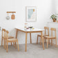 Mesa de comedor rectangular de piedra moderna con patas de madera para comedor