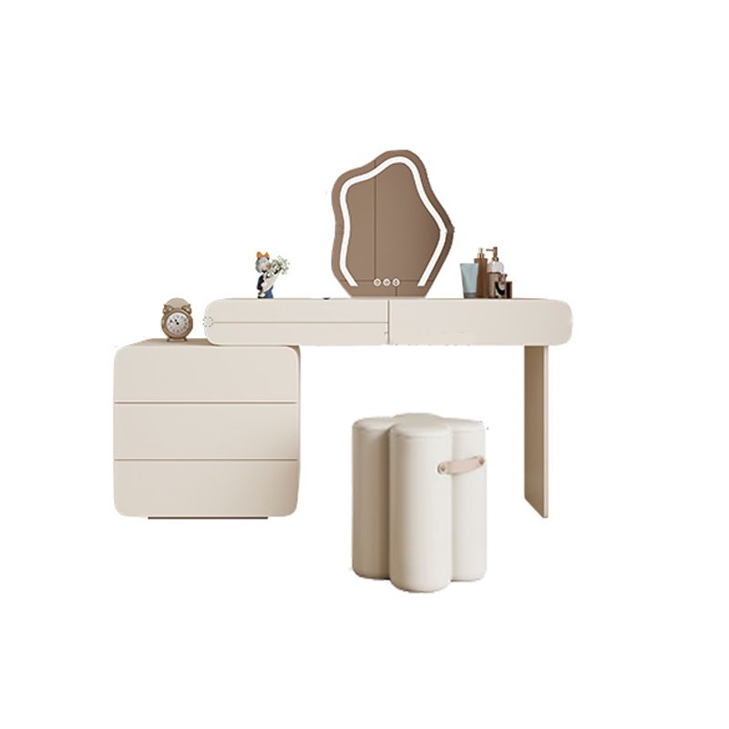 15,75 "MAQUE-UP Vanité de maquillage blanc Table de bureau de vanité avec 6 tiroirs