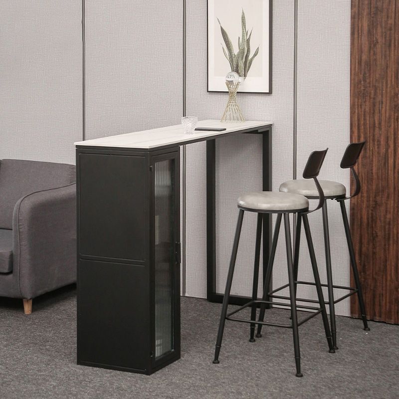 Modern Stone Pub Bar Table Indoor Event and Cocktail Table with Storage Clearhalo 'Bar Furniture' 'Bar Tables' 'bar_tables' 'furn' 'furn_bar_tables' 'Furniture' 'furniture_bar_tables' 'Kitchen & Dining Furniture' 1200x1200_61f7b501-6658-4c37-82f9-8ff9ddf6f7f8
