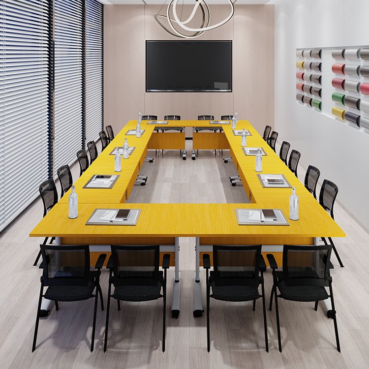 Modern Folding Office Desk Yellow Manufactured Wood Rectangular Desk Clearhalo 'furn' 'furn_office_desk' 'Furniture' 'Office Desks' 'Office Furniture' 'office_desk' 1200x1200_61fabdbf-51d5-4055-883b-45df8ebd7d21