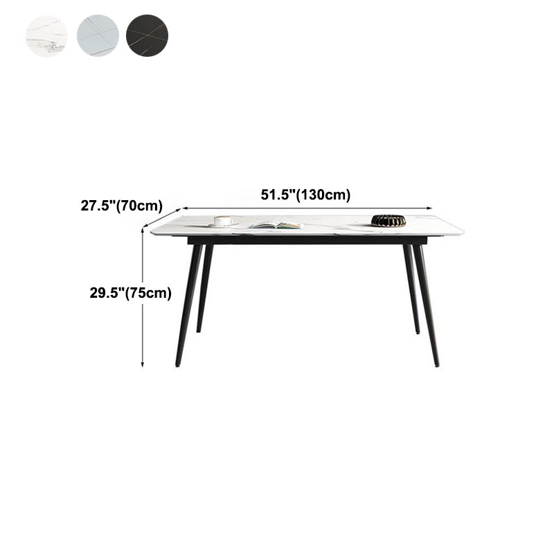Contemporary Modern Rectangle Stone Table 4 Legs Dinner Room Table Clearhalo ' dining_table' 'Dining Tables & Seating' 'Dining Tables' 'furn' 'furn_dining_table' 'Furniture' 'furniture_dining_table' 'Kitchen & Dining Furniture' 'kitchen&dining_furn' 'kitchen' 'kitchen_dining_table' 1200x1200_61fb1f28-61b3-40ea-a7ab-d6983d9170d2
