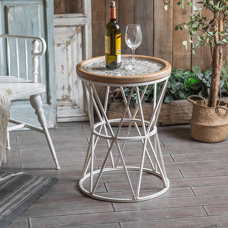 Frame French Country Round Coffee Table Distressed Wood Cocktail Table Clearhalo 'Coffee & Accent Tables' 'Coffee Tables' 'coffee_tables' 'furn' 'furn_coffee_tables' 'Furniture' 'Living Room Furniture' 1200x1200_61fb27a8-f79f-4511-b8e6-cc7a3ad5648b