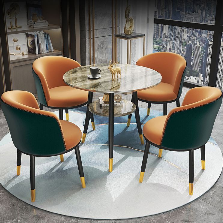 Traditional Luxury Round Dinner Table Sintered Stone Table with Black Frame Clearhalo ' dining_table' 'Dining Tables & Seating' 'Dining Tables' 'furn' 'furn_dining_table' 'Furniture' 'furniture_dining_table' 'Kitchen & Dining Furniture' 'kitchen&dining_furn' 'kitchen' 'kitchen_dining_table' 1200x1200_61fc9c91-99e6-4fe8-8cd4-1dad4602fcd1