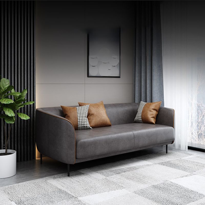 Sofá de cuero falso 25.59 "D x 30.70" H Sofá de brazo de esmoquin para sala de estar