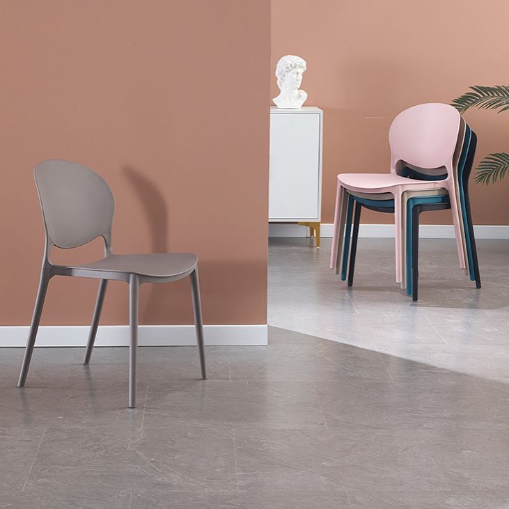 Open Back Armless Dining Chairs Plastic Stackable Dining Side Chairs (Set of 4) Clearhalo ' kitchen&dining_furn' 'Dining Chairs' 'Dining Tables & Seating' 'dining_chair' 'furn' 'furn_dining_chair' 'Furniture' 'furniture_dining_chair' 'Kitchen & Dining Furniture' 'kitchen' 1200x1200_61fd80e1-8625-412c-8625-659162b908e6