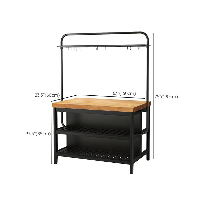 Industrial Kitchen Island Solid Wood Kitchen Island Table with Open Storage Clearhalo 'furn' 'furn_kitchen_islands_carts' 'Furniture' 'Kitchen & Dining Furniture' 'Kitchen Islands & Carts' 'kitchen_islands_carts' 1200x1200_61ff129e-041d-4f51-a94d-62e8cdadcd08