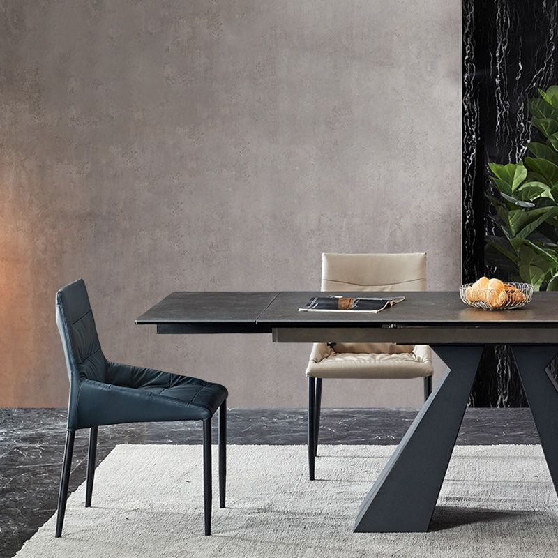 Modern Sintered Stone Extendable Dining Table Set Rectangle Home Dining Set Clearhalo 'Dining Room Sets' 'Dining Tables & Seating' 'dining_room_set' 'furn' 'furn_dining_room_set' 'Furniture' 'furniture_dining_room_set' 'Kitchen & Dining Furniture' 'kitchen&dining_furn' 'kitchen' 1200x1200_61ff8f73-56b5-425c-b897-e50fc894d5c6