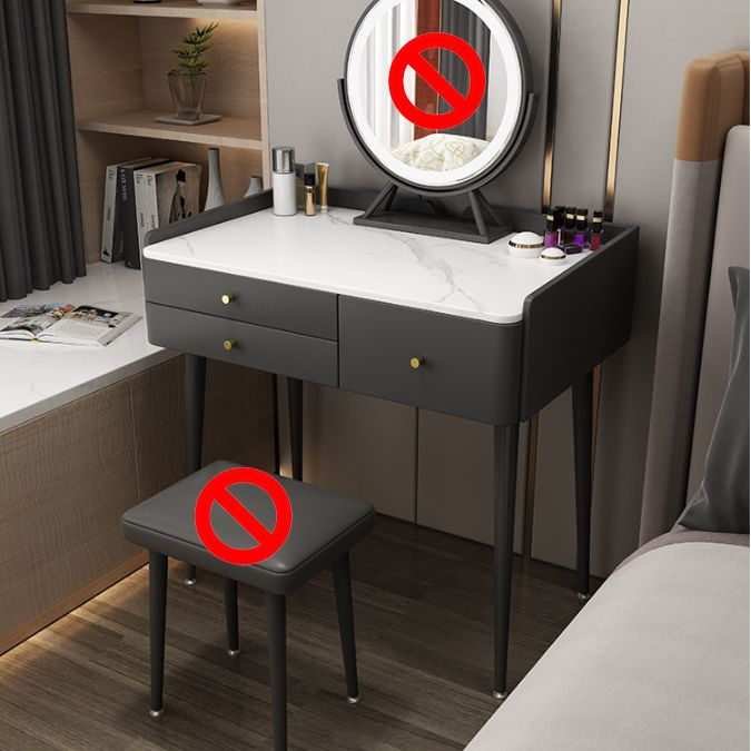 Hedendaagse stenen verband Tabel 31.1-in-high make-up ijdelheid tafel met ontlasting