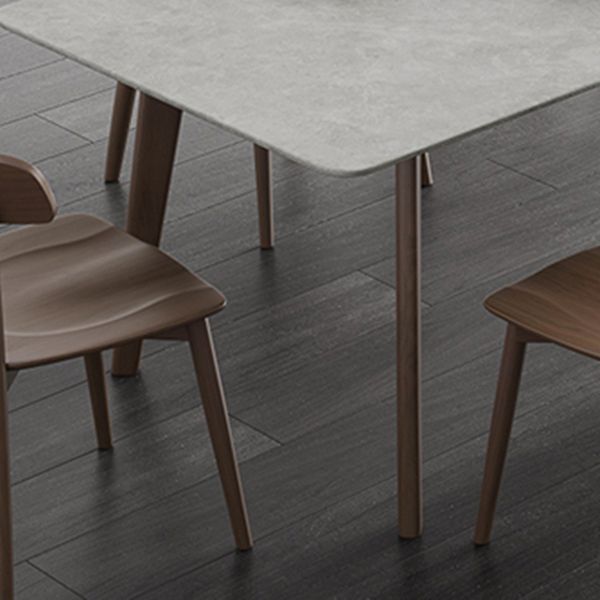 Mid-Century Modern Rectangle Dining Table Sintered Stone Table with 4 Solid Wood Legs Clearhalo ' dining_table' 'Dining Tables & Seating' 'Dining Tables' 'furn' 'furn_dining_table' 'Furniture' 'furniture_dining_table' 'Kitchen & Dining Furniture' 'kitchen&dining_furn' 'kitchen' 'kitchen_dining_table' 1200x1200_620021cd-b927-4362-8a55-4a5243ec4247