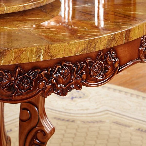 Rubberhouten basis Victoriaanse ronde tafel voetstukbasistafel voor eetkamer