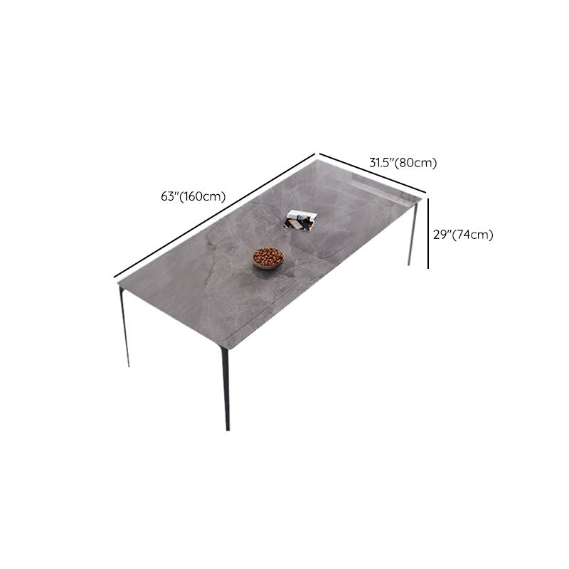 Stone Top Dining Room Dinner Kitchen Table Rectangle Dining Table with 4 Legs Clearhalo 'Dining Tables & Seating' 'Dining Tables' 'dining_table' 'furn' 'furn_dining_table' 'Furniture' 'Kitchen & Dining Furniture' 1200x1200_62026b8b-4eaa-44da-a7bd-ebaa8e8563a5