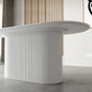 Oval White Tone Dining Table Luxury Pedestal Table for Dining Room Clearhalo ' dining_table' 'Dining Tables & Seating' 'Dining Tables' 'furn' 'furn_dining_table' 'Furniture' 'furniture_dining_table' 'Kitchen & Dining Furniture' 'kitchen&dining_furn' 'kitchen' 'kitchen_dining_table' 1200x1200_6202766b-ba59-4907-9d07-723367e28371