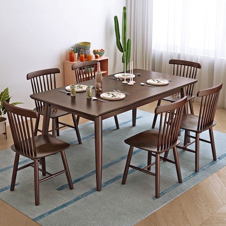 Minimalist Style Dining Table with Fixed Solid Wood Dining Table and Chairs for Home Use Clearhalo 'Dining Room Sets' 'Dining Tables & Seating' 'dining_room_set' 'furn' 'furn_dining_room_set' 'Furniture' 'furniture_dining_room_set' 'Kitchen & Dining Furniture' 'kitchen&dining_furn' 'kitchen' 1200x1200_62069242-7b3d-49fd-88fc-32e455f133f7
