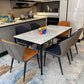 Table à manger rectangle Table à manger moderne en pierre blanche pour la maison
