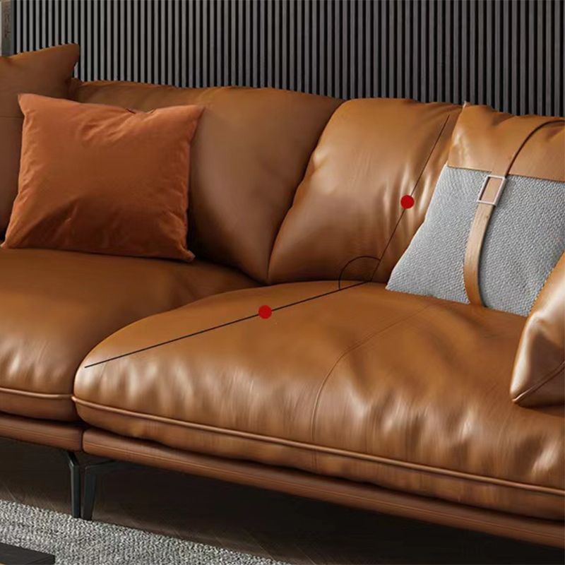 Asiento de cojines de almohada de almohada de la sala de estar de cuero genuino contemporánea asientos