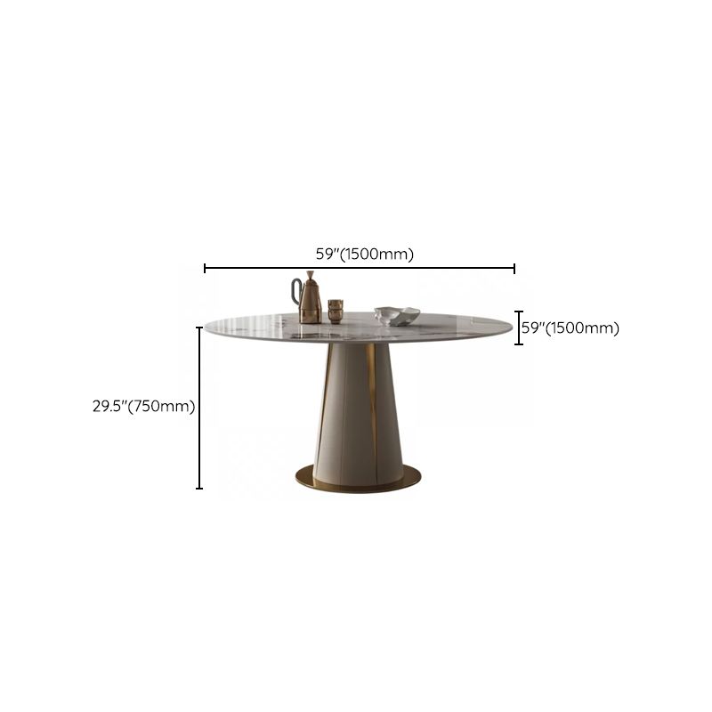 Kitchen Stone Round Dining Table Dining Room Pedestal Dinner Table Clearhalo 'Dining Tables & Seating' 'Dining Tables' 'dining_table' 'furn' 'furn_dining_table' 'Furniture' 'Kitchen & Dining Furniture' 1200x1200_620918ee-f9e8-4857-b36a-1ce349a3850f
