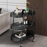 Tavolo da preparazione a vetro ovale contemporaneo 32.28 "H tavolo da preparazione a rotolamento per sala da pranzo