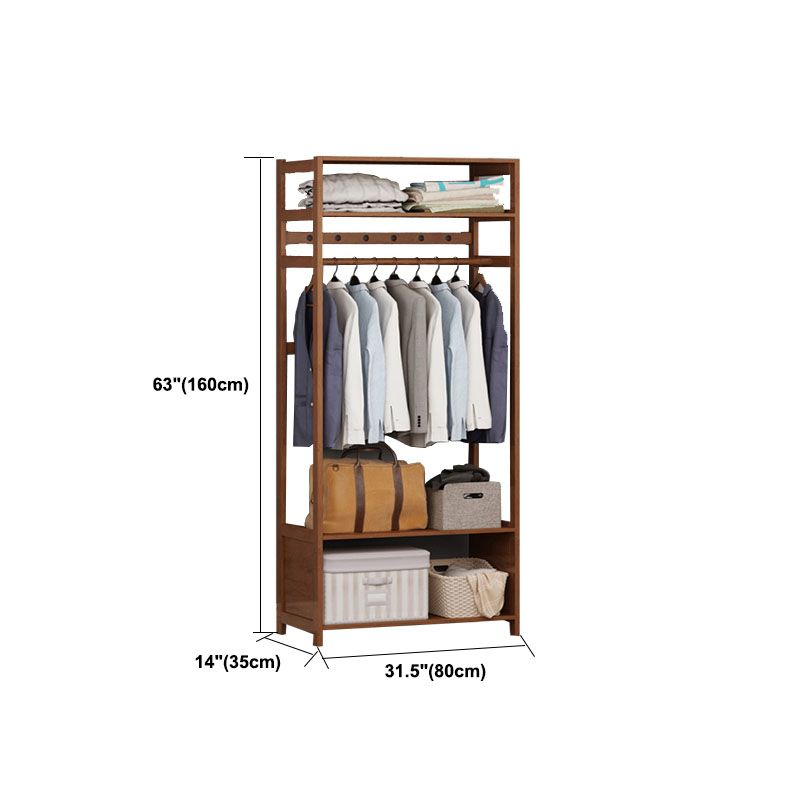 Zeitgenössische Holzattrack Hängende Schiene und Regale Aufbewahrungsbleiderbügel