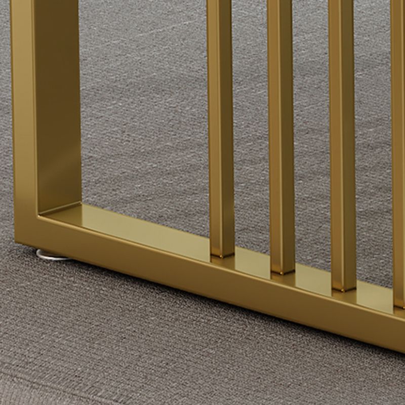 11.8" H Glam Rectangle Slate Coffee Table Steel Sled Cocktail Table