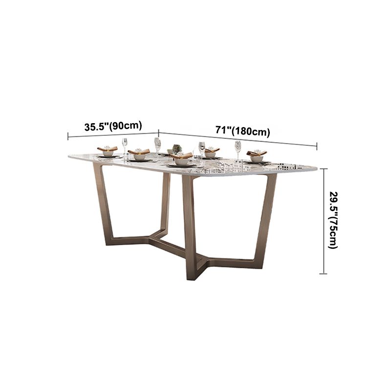 Luxury Sintered Stone Dining Table Rectangle Table with Trestle Pedestal Clearhalo ' dining_table' 'Dining Tables & Seating' 'Dining Tables' 'furn' 'furn_dining_table' 'Furniture' 'furniture_dining_table' 'Kitchen & Dining Furniture' 'kitchen&dining_furn' 'kitchen' 'kitchen_dining_table' 1200x1200_620bb49c-bae8-41e9-88b9-958eef033a5c