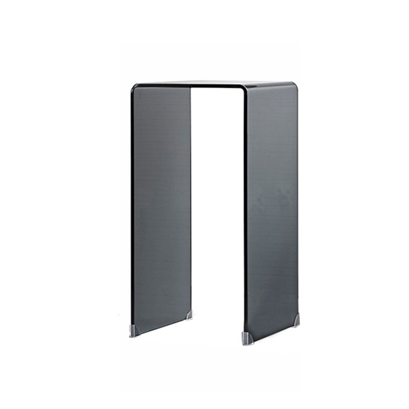 Mesa de trineo de vidrio moderno mesa de esquina cuadrada minimalista de esquina cuadrada