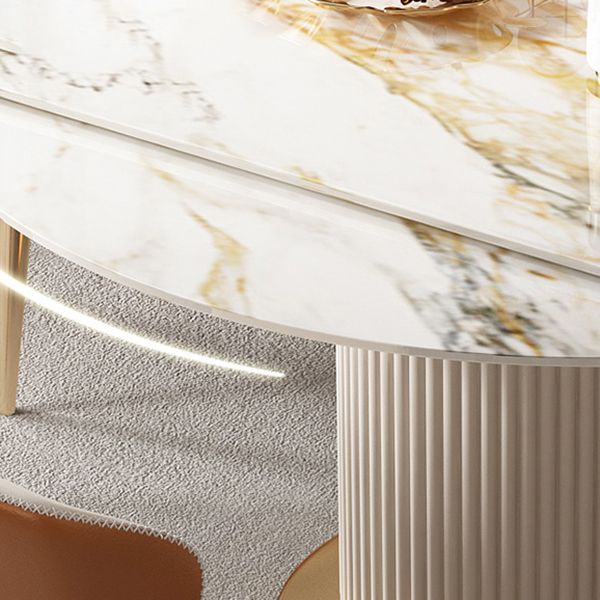 Glam Round Dining Set Stone 1/4/7 Pieces Dining Furniture for Indoor Clearhalo 'Dining Room Sets' 'Dining Tables & Seating' 'dining_room_set' 'furn' 'furn_dining_room_set' 'Furniture' 'Kitchen & Dining Furniture' 1200x1200_620d13c9-86d8-4134-b6b5-ea22060a780a