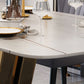 Scandinavian Metal Base Textured Dining Table Rectangle Formal Dinette Set for Home Clearhalo 'Dining Room Sets' 'Dining Tables & Seating' 'dining_room_set' 'furn' 'furn_dining_room_set' 'Furniture' 'furniture_dining_room_set' 'Kitchen & Dining Furniture' 'kitchen&dining_furn' 'kitchen' 1200x1200_621151cd-c070-4c49-b140-a3ccc125851c