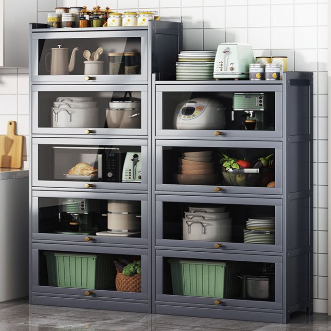 Sideboard di bambù contemporaneo di bambù con porte per sala da pranzo