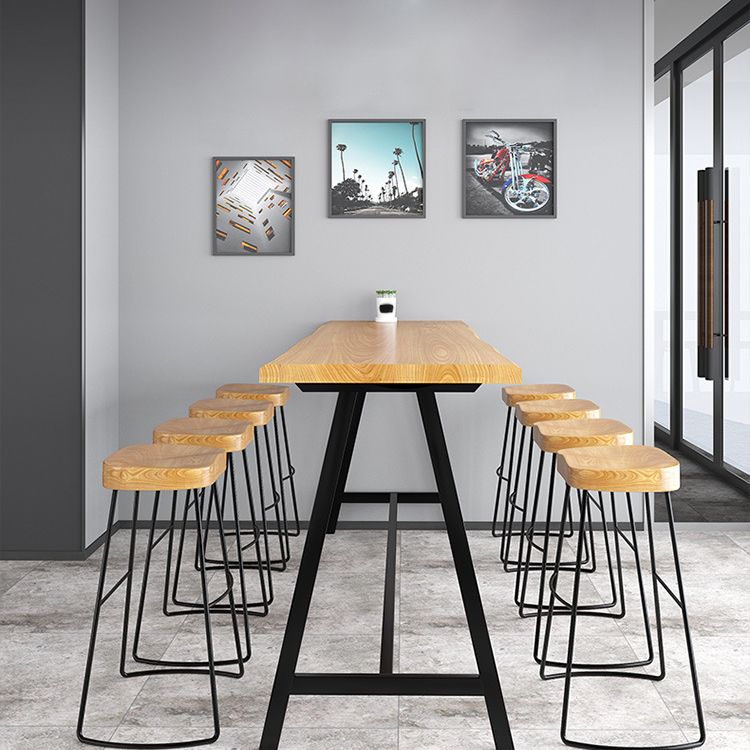 Lujoso juego de mesa de barra de madera maciza 1/4/5/9 piezas de mostrador con taburetes sin espalda