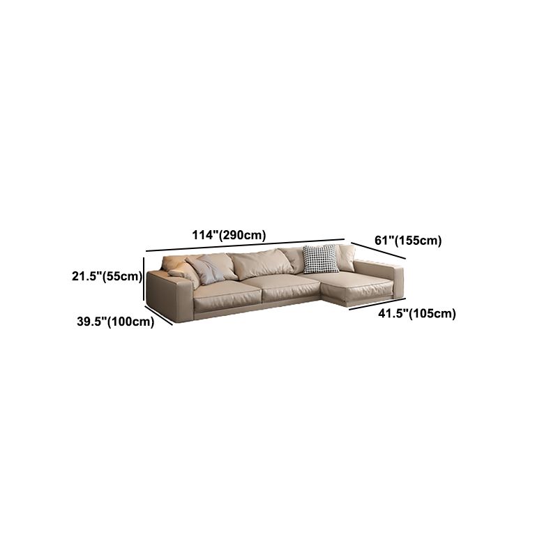 Pillowed Back Cushions Sectional Sofa, Square Arm Sectional Sofa,in Cream22" Clearhalo 'furn' 'furn_sectionals' 'Furniture' 'Living Room Furniture' 'Sectionals' 1200x1200_62131c08-1072-4ee5-9f96-1b0f9c5ee2f9