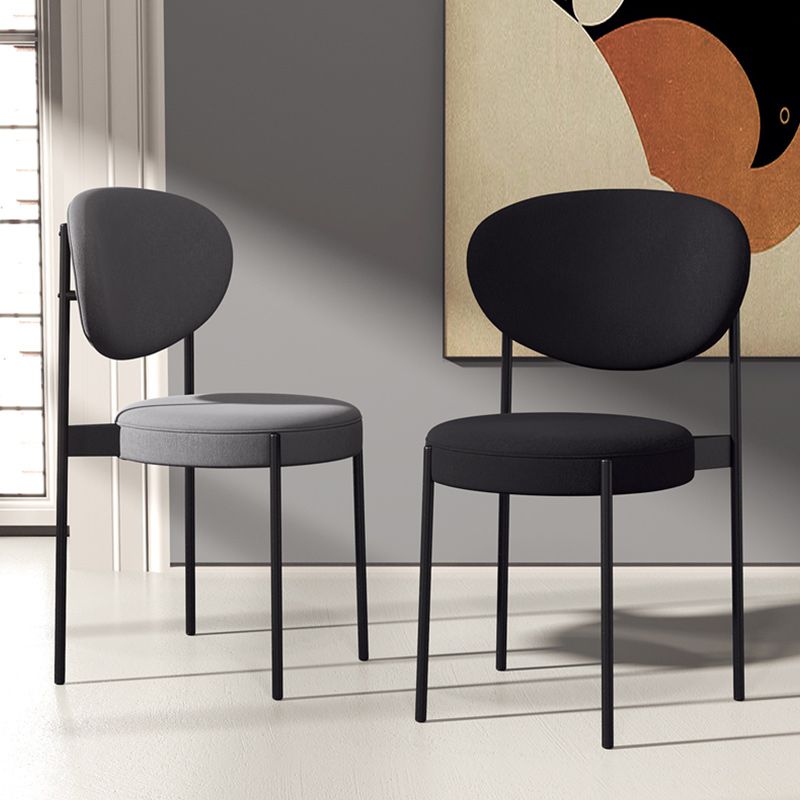 Glam Style Upholstered Side Chair Open Back Stackable Dining Chair Clearhalo 'Dining Chairs' 'Dining Tables & Seating' 'dining_chair' 'furn' 'furn_dining_chair' 'Furniture' 'furniture_dining_chair' 'Kitchen & Dining Furniture' 1200x1200_6213c822-3e4e-42e7-a1b1-9e3365798e90