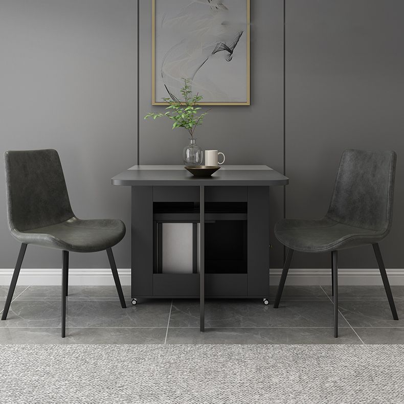 Mid-Century Modern Rectangle Dining Table Drop-Leaf Table with Solid Wood Base,59"L x 29.1"H Clearhalo ' dining_table' 'Dining Tables & Seating' 'Dining Tables' 'furn' 'furn_dining_table' 'Furniture' 'furniture_dining_table' 'Kitchen & Dining Furniture' 'kitchen&dining_furn' 'kitchen' 'kitchen_dining_table' 1200x1200_6214436f-f40c-43fa-bfcf-be0725a7ad1d