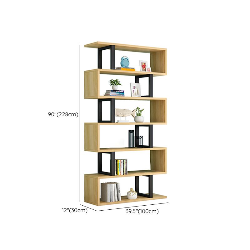 Scandinavian Wood Open Back Shelf Bookcase with Shelves for Home Office Clearhalo 'Bookcases' 'furn' 'furn_bookcases' 'Furniture' 'Office Furniture' 1200x1200_6214b015-2a89-42b2-a938-c206d78c7b77