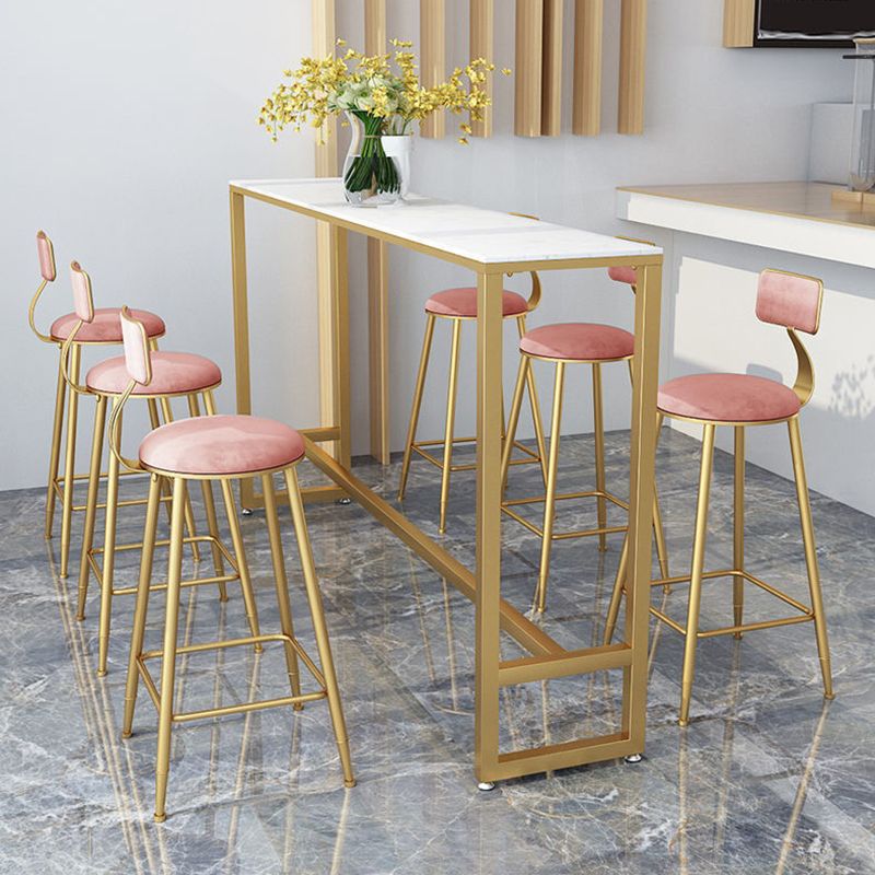 Glam Style Rectangle Bar Table Faux Marble Bar Dining Table for Living Room Clearhalo 'Bar Furniture' 'Bar Tables' 'bar_tables' 'furn' 'furn_bar_tables' 'Furniture' 'Kitchen & Dining Furniture' 1200x1200_6214e937-9f95-4832-bc17-4ff84283ae6f