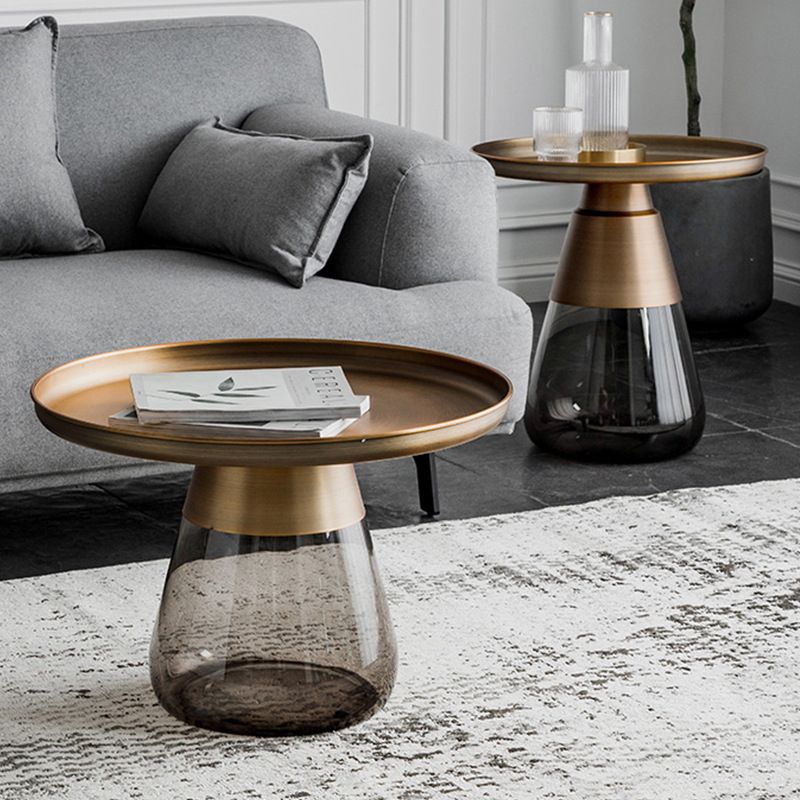 Mid-Century Modern Pedestal Glass Round Storage Single Coffee Table Clearhalo 'Coffee & Accent Tables' 'Coffee Tables' 'coffee_tables' 'furn' 'furn_coffee_tables' 'Furniture' 'Living Room Furniture' 1200x1200_62159551-ec95-4dfa-aba4-b53b0507be9a