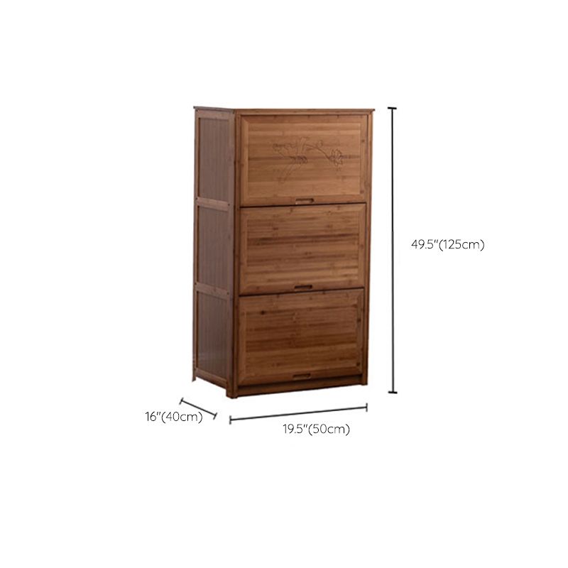 Cabinet d'accent brun moderne du milieu du siècle avec portes en bois massif