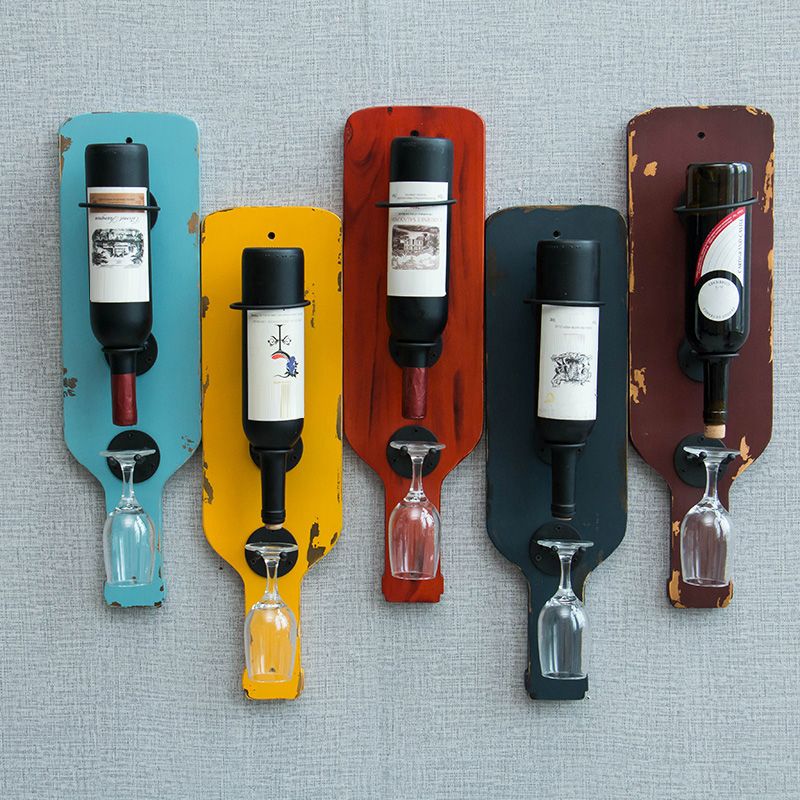 Metal Wall Mounted Wine Bottle & Glass Rack Industrial Wine Rack Clearhalo 'furn' 'furn_wine_racks' 'Furniture' 'Kitchen & Dining Furniture' 'Wine Racks' 'wine_racks' 1200x1200_6216b30e-99fe-4a30-8e9a-420de3ffb4e6