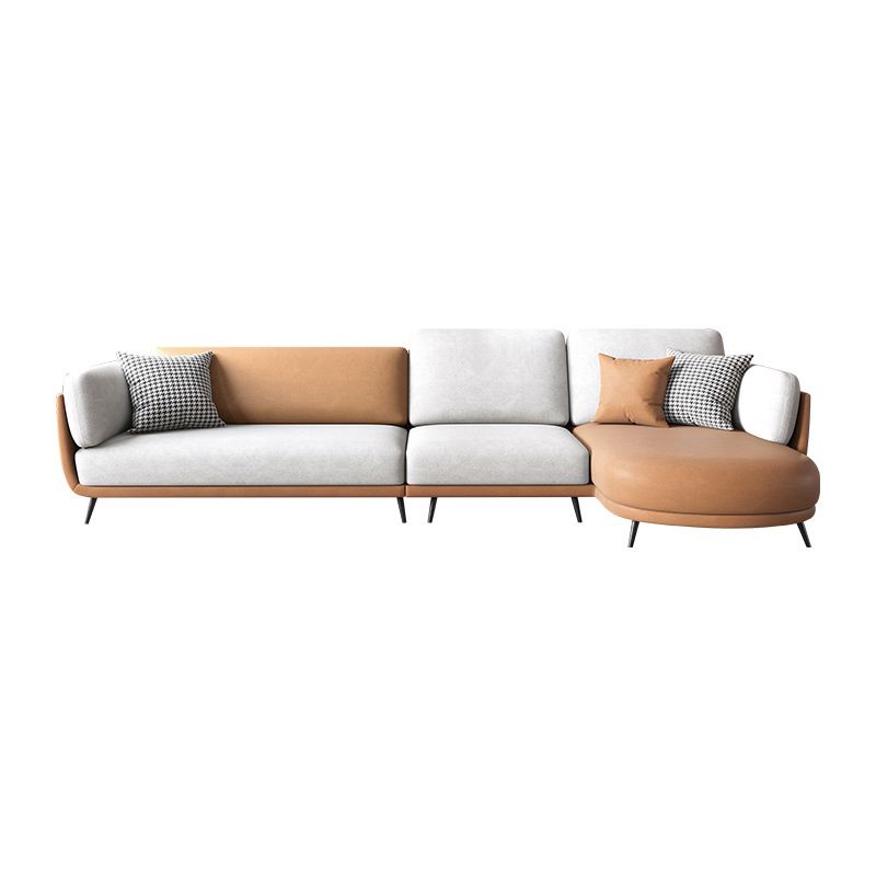 Nordic Faux Leather Living Room Stationary Pillow Top Arm Sofa Chaise Clearhalo 'furn' 'furn_sectionals' 'Furniture' 'Living Room Furniture' 'Sectionals' 1200x1200_6216b778-a358-42b5-aefa-329e16907fd2