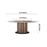 Round Pedestal Dinner Table Traditional Luxury Marble Dining Table for Indoor Clearhalo ' dining_table' 'Dining Tables & Seating' 'Dining Tables' 'furn' 'furn_dining_table' 'Furniture' 'furniture_dining_table' 'Kitchen & Dining Furniture' 'kitchen&dining_furn' 'kitchen' 'kitchen_dining_table' 1200x1200_62187733-b37d-4926-8b76-7749422498fb