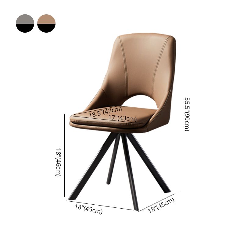Contemporary Design Open Back Dining Side Chairs Leather Dining Chairs Clearhalo ' kitchen&dining_furn' 'Dining Chairs' 'Dining Tables & Seating' 'dining_chair' 'furn' 'furn_dining_chair' 'Furniture' 'furniture_dining_chair' 'Kitchen & Dining Furniture' 'kitchen' 1200x1200_6218b14c-150f-4022-8354-219f83d0c15e